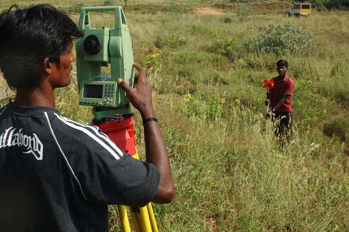 A piece of land being surveyed in India