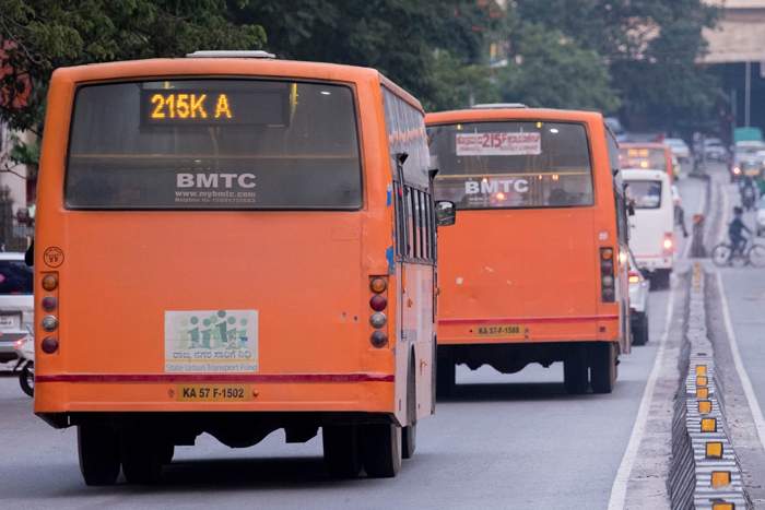 BMTC buses on the road