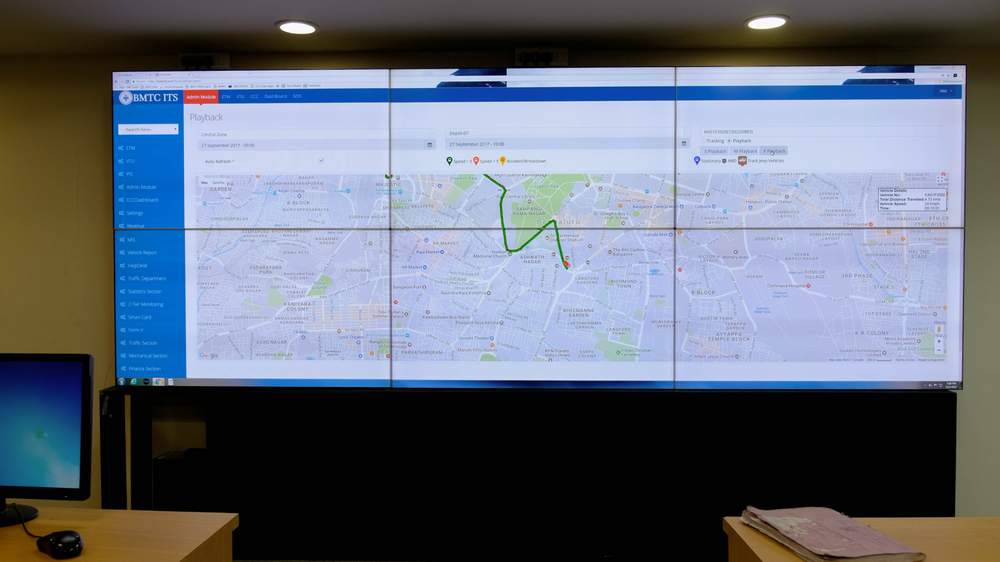The monitoring screen at BMTC&#39;s control room.&amp;nbsp;