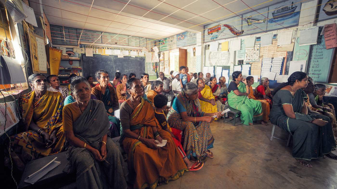 Around 50 villagers in Dalasanur, mostly women, attended the first awareness session of the Srinivasapura Ageing Senescence and Cognition (SANSCOG) project on November 20. Photo: Rajesh Subramanian