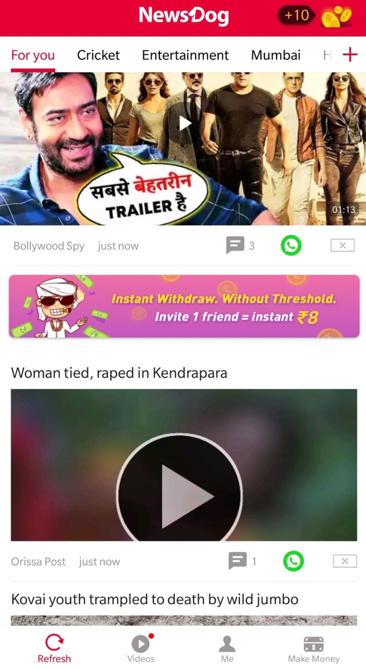 A clean-up seems to be underway at NewsDog: The "Woman tied, raped in Kendrapara" video was removed from the app days after FactorDaily spotted it last week