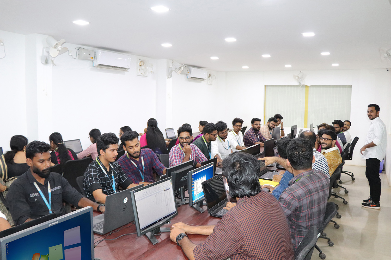Kolasseri interacting with the team at Infolks' office in Kumaramputhur